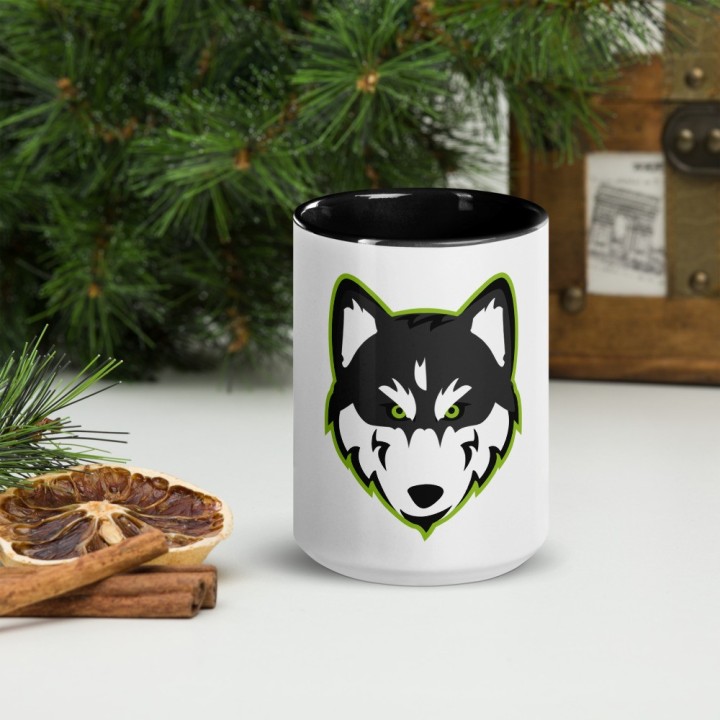 „Huskynarr“ - Tasse mit farbiger Innenseite